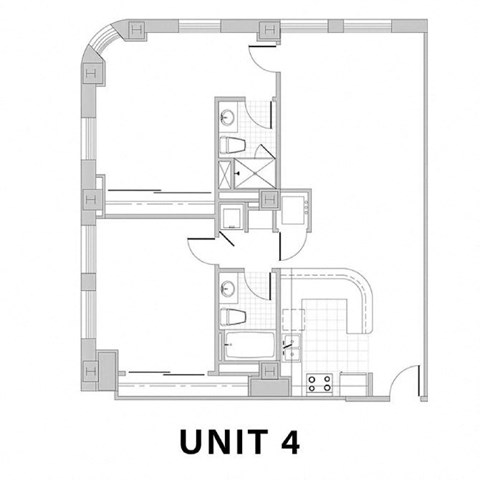 Floor plan for 2 beds, 2 baths, 1094 sqft